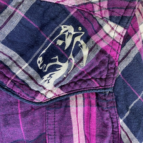 Bit & Bridle Pearl Snap Shirt Jacket Shacket - Picture 10 of 14